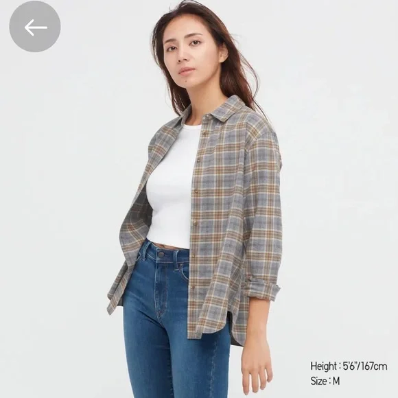 Uniqlo Fennel Checked Long Sleeve Shirt | NWOT - Picture 1 of 8